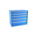 Champion Tool Storage Modular Tool Cabinet, 5 Drawer, Blue, Steel, 47 in W x 28-1/2 in D x 41-3/4 in H E18000501ILCFTB-BB